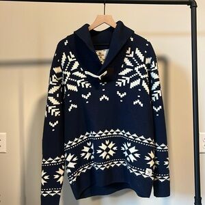 Bellfield blue and white sweater